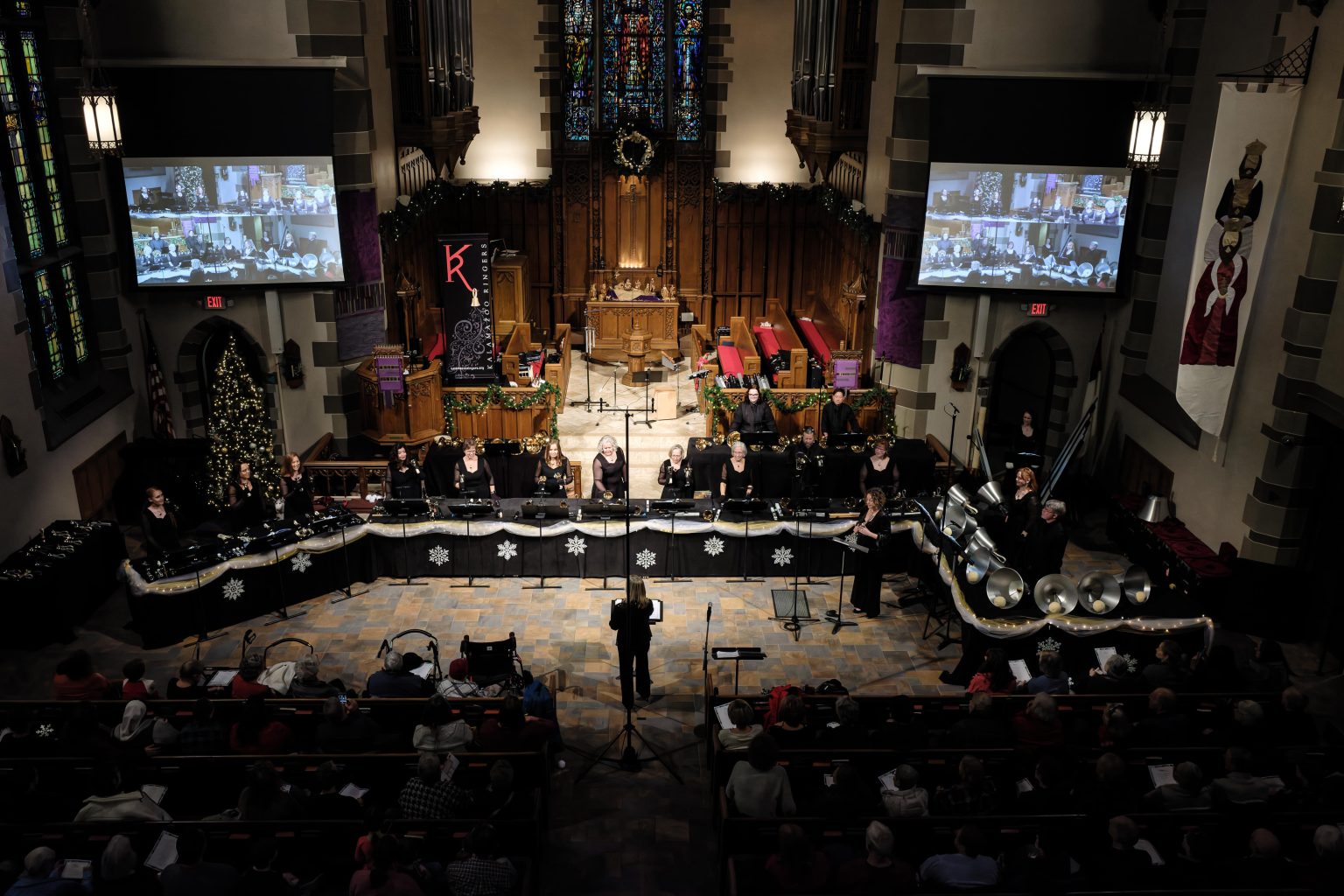 Gallery 4 - Handbell choir in church sanctuary
